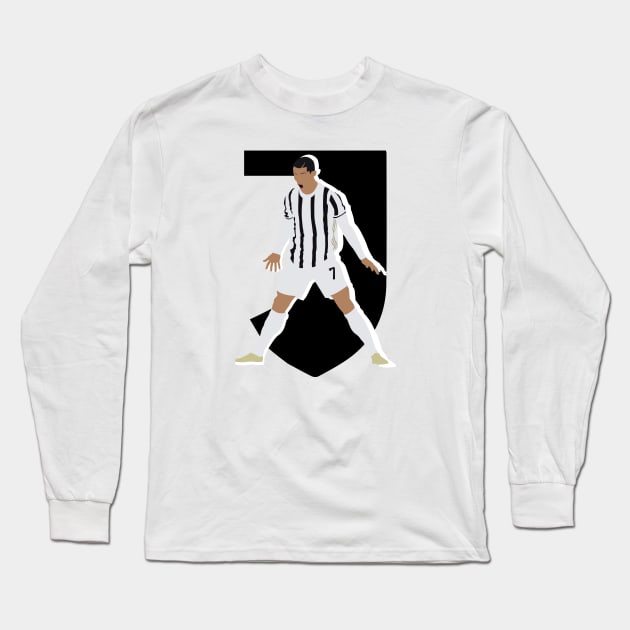 Cristiano Ronaldo 7 Juventus Iconic Celebration Long Sleeve T-Shirt by Jackshun